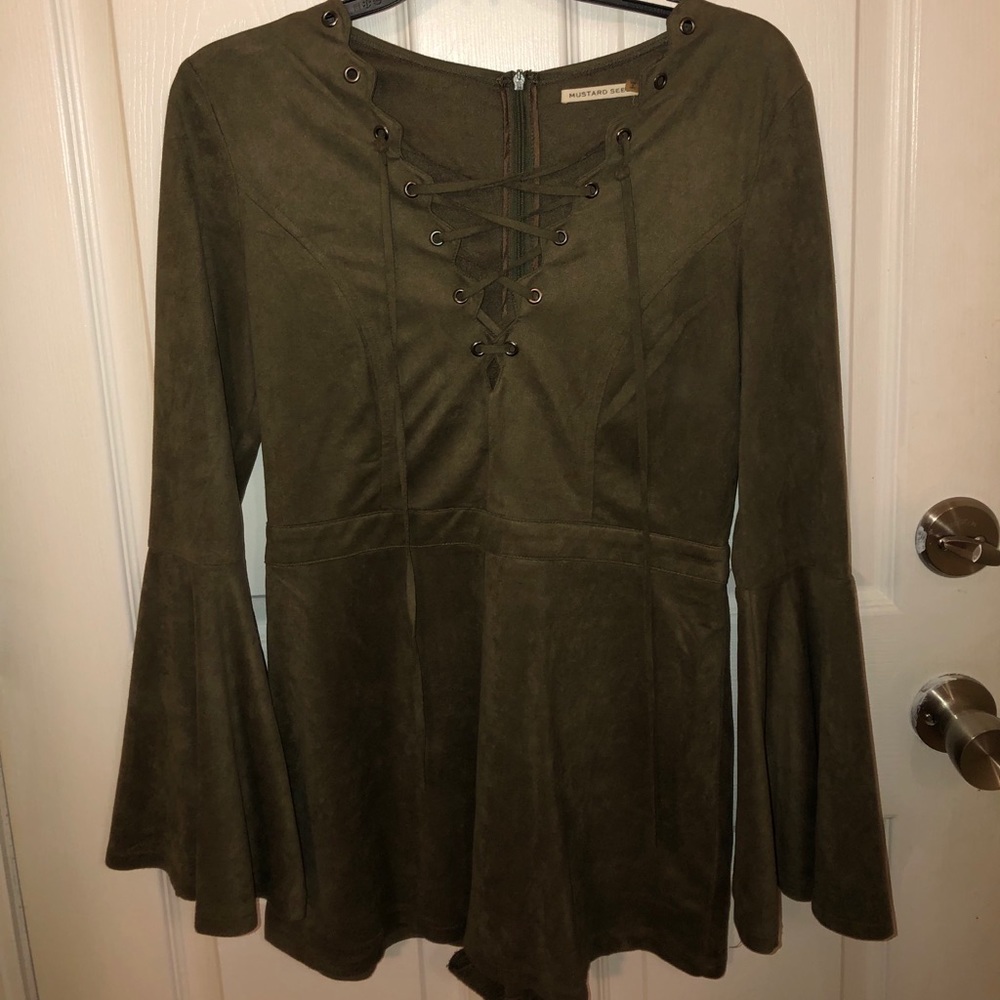 Suede romper